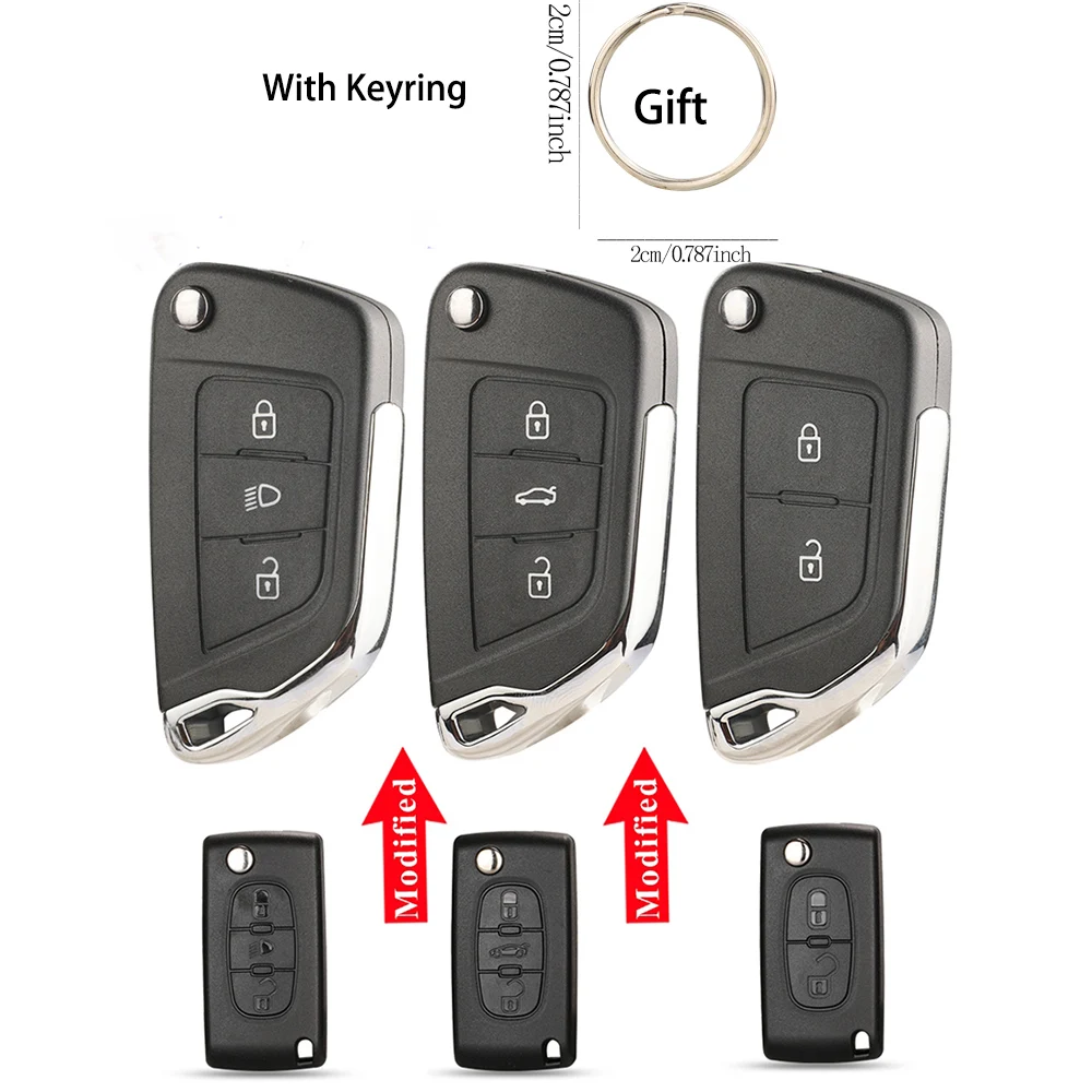 

jingyuqin For Peugeot 307 407 308 607 For Citroen C2 C3 C4 C5 C6 C8 XSARA PICA CE523 HU83 CE536 VA2 Modified Car Key Case Shell