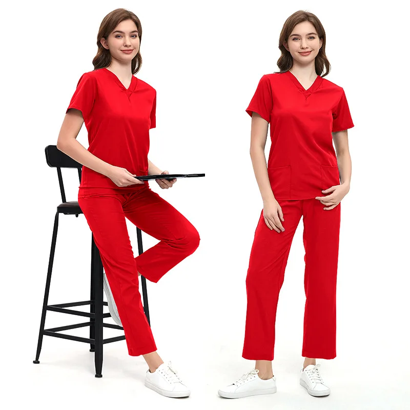 Doctor Surgical Gowns Short Sleeve Hand Wash Gowns Women's Suit Nurse Uniforms Operating Room Work Uniforms Isolation Clothing