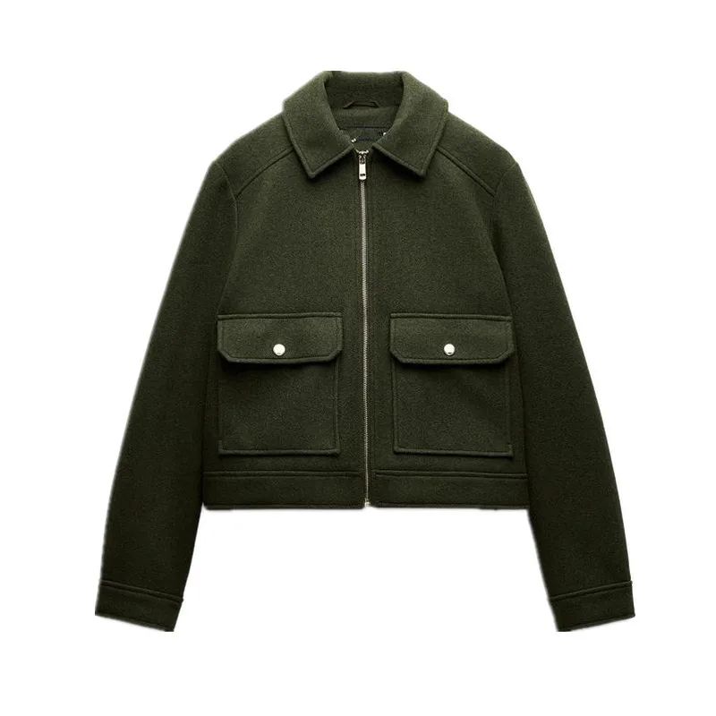 Soft Jacket Outerwear Women's Commute Zipper Decorated Versatile Daily Wear Polyester Fiber Breathable Standard Fit 2024 Autumn