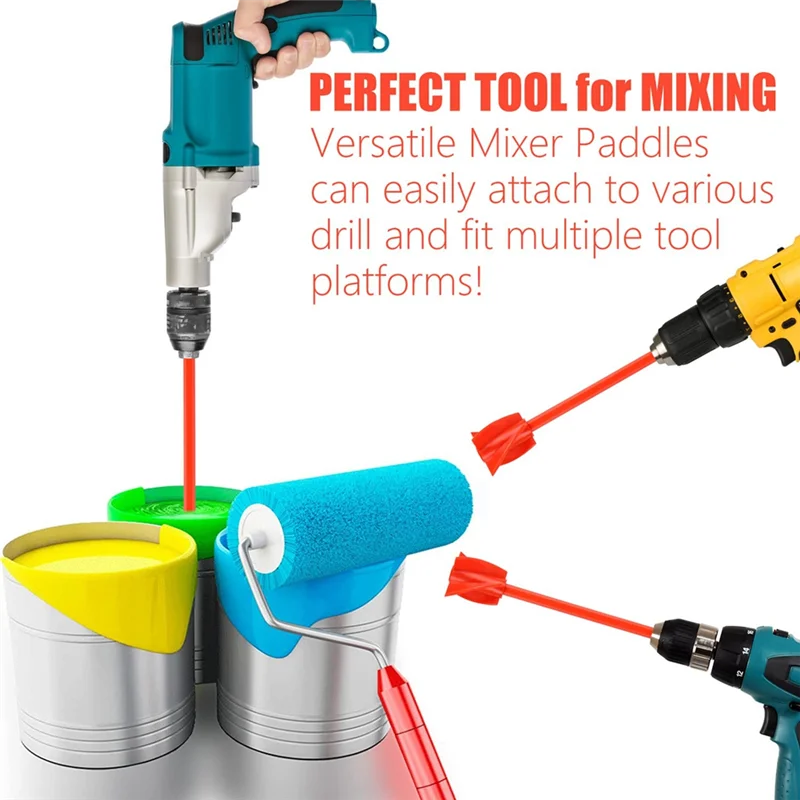 Resin Mixer Paddles, Epoxy Mixer Attachment for Drill, Reusable Paint Stirrer Drill Attachment(2Pcs)