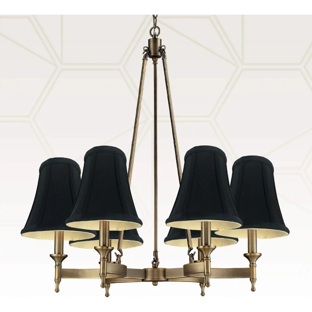 Abajur básico True Bell com clipe de chama, preto, 3x6x6,25 polegadas, pacote com 6, adequado para várias luminárias