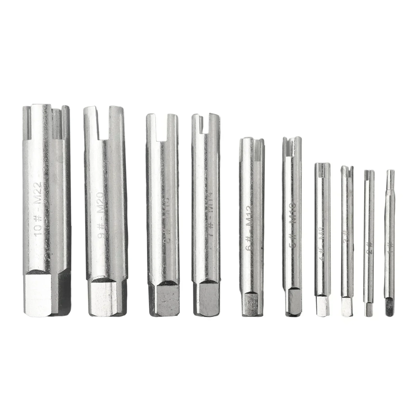 10pcs Remove Stripped Damaged Screw Tap Extractor Broken Head Screw Removal Tool Wrench Set Drill Bit Screw Tap Extractor M4-M22