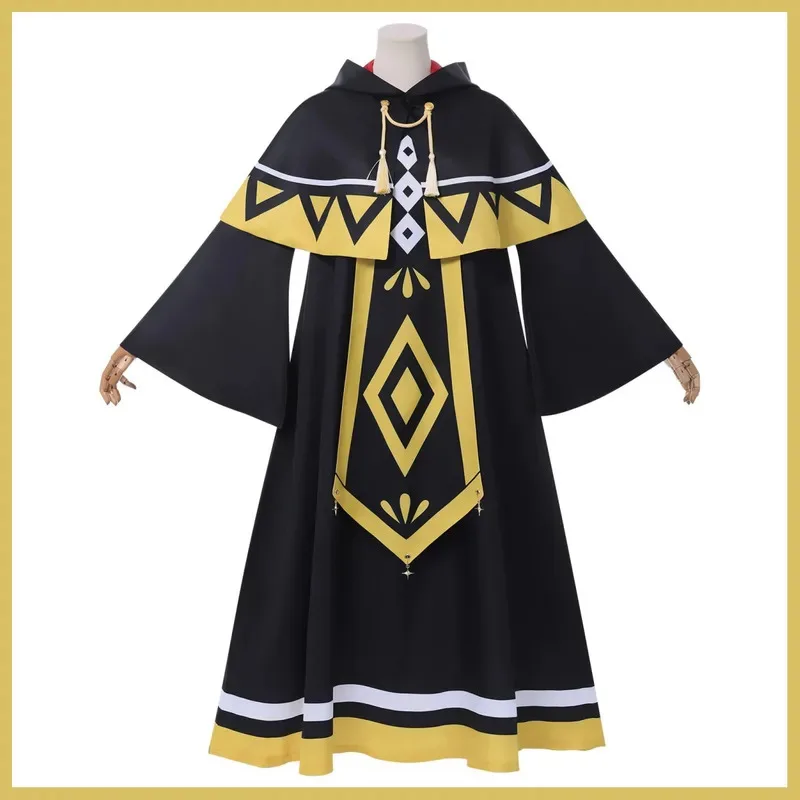 

2025 New Anime Silent Monica Everett Cosplay Costume Outfit Black Witch Robe Dress Shawl Woman Cute Halloween Suit 5ftu^ 5ftu^