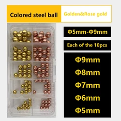 Color Steel ball Slingshot Metal ball 5/6/7/8/9mm Solid steel ball, plated rose gold, gold, light blue, green bearing ball kit