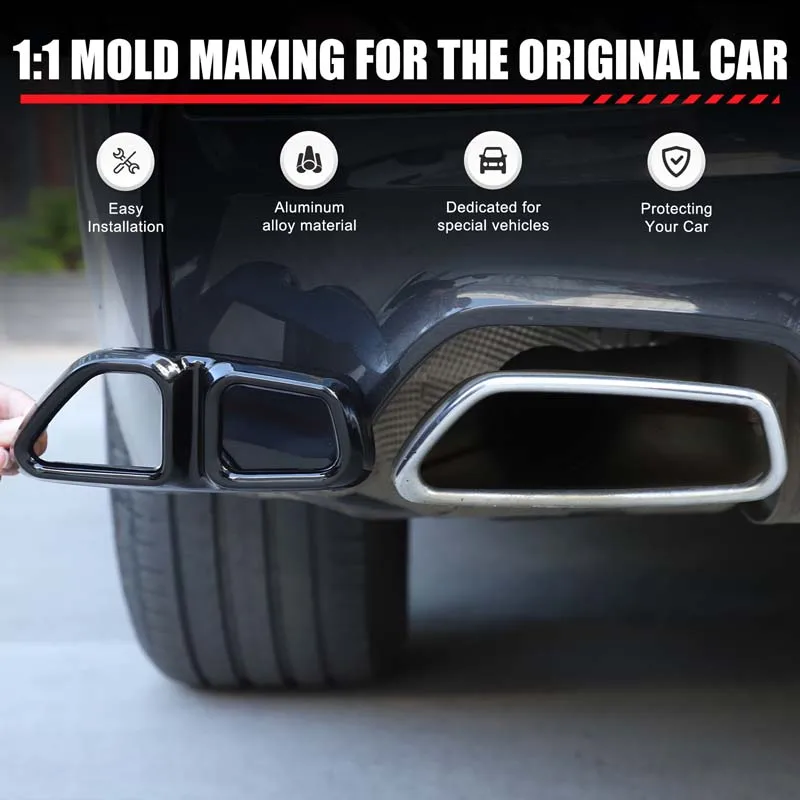 Car rear exhaust pipe output decorative cover for BMW 5 Series G30 G32 G31 6 Series GT 2018-2023 Automotive Exterior Accessories