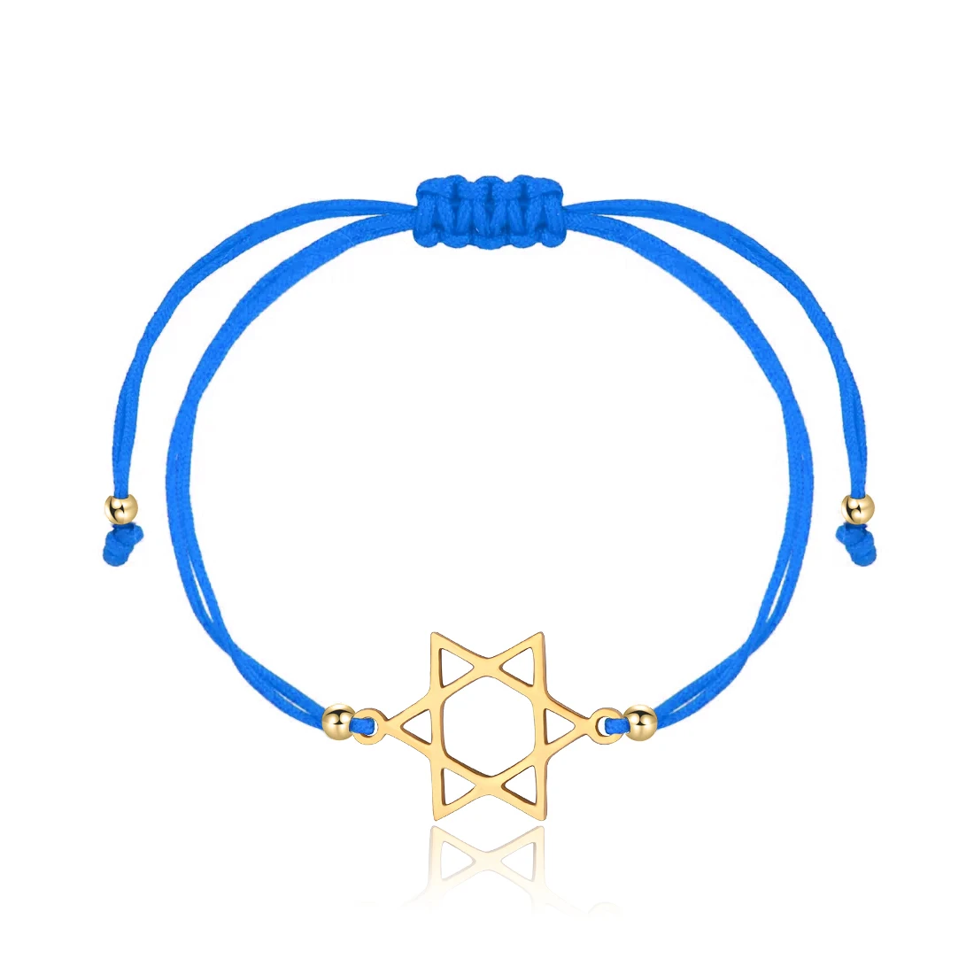 المكرر المصقول الفولاذ المقاوم للصدأ اليهودية نجمة ديفيدز محظوظ سحر سوار المرأة الأحمر سلسلة مكرامية قابل للتعديل مجوهرات الحاضر