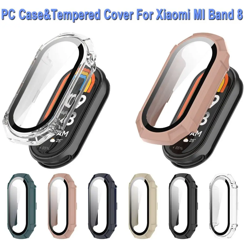 New Protective Shell Case Screen Protector PC Shell Tempered Cover For Xiaomi Band 8