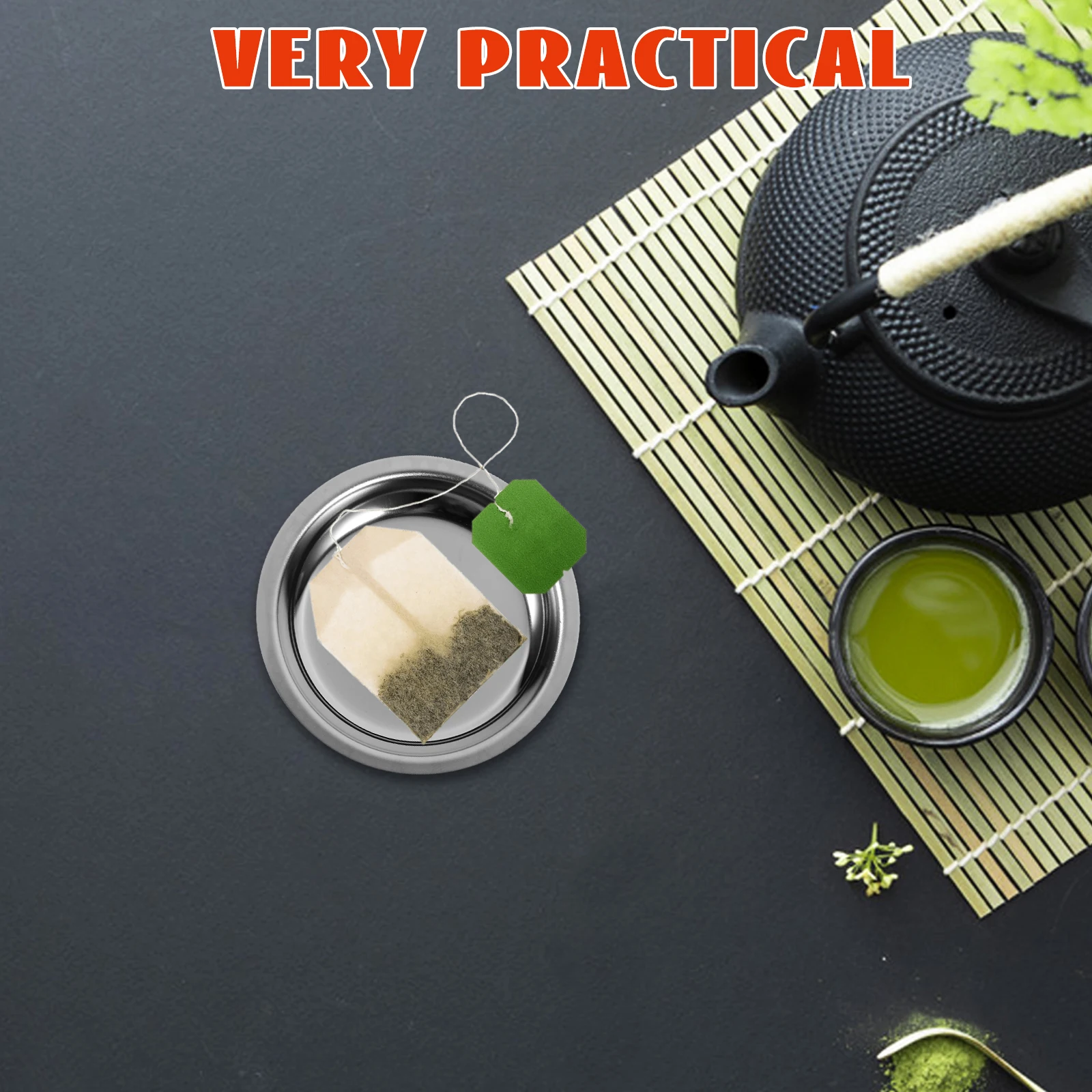 

Round Bag Saucer Storage Dish Home Hotel Use Simple Practical Design Stylish Look Exquisite Gift Tea Bag Tray Coffee