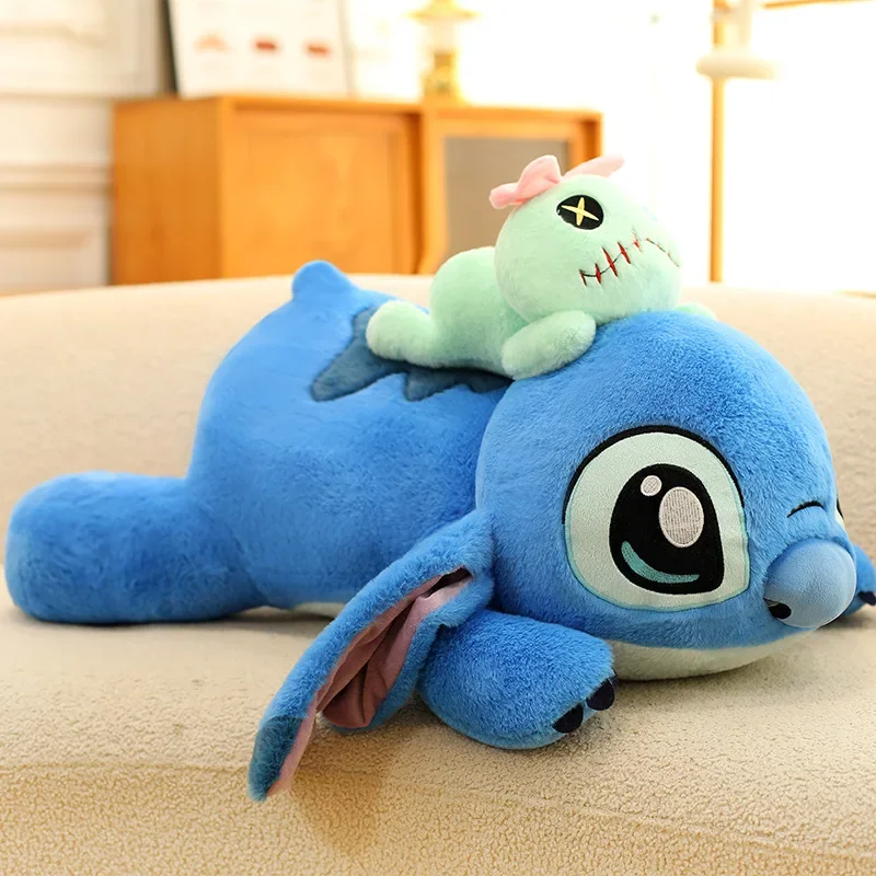 

40-100cm Disney Lilo and Stitch Plush Toys Cartoon Anime Plushie Big Lying Stich Doll Pillow Stuffed Birthday Xmas Gift for Kid