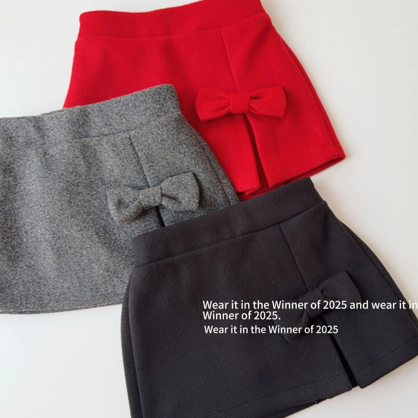 

Girls Skirt 2025 Spring and Autumn New Childrens Clothing Girls Baby Three-dimensional Bow Short Pants Skirt Casual Simple