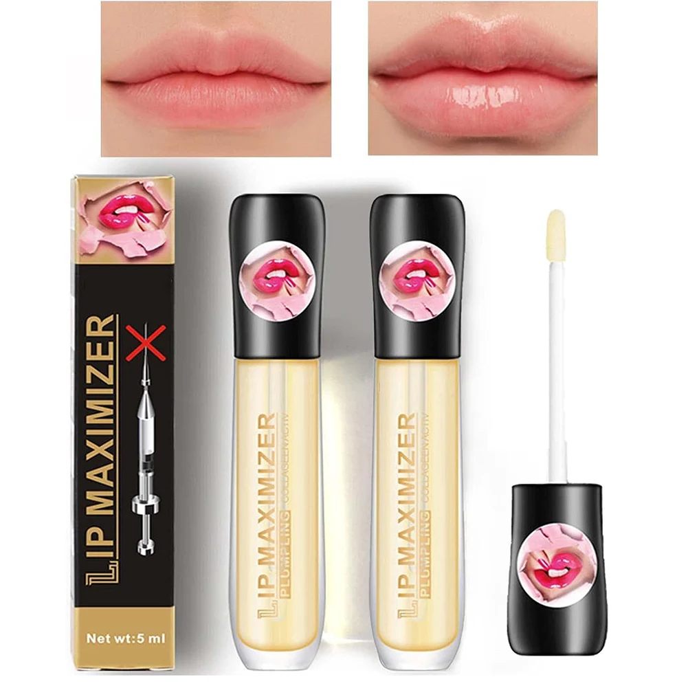 Flüssiger Lip Plumper Lipgloss, Transparentes Lippenöl Wasserfest Feuchtigkeitsspendend Langanhaltend Nährendes Lip Plumper Make-up Hautpflege