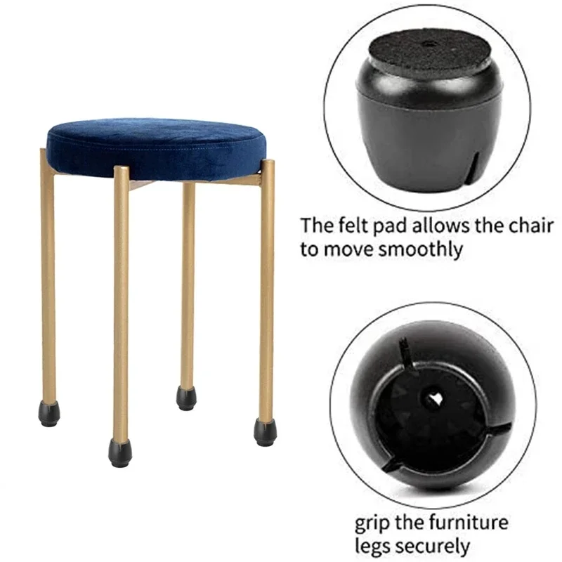 8Pcs Round Table Chair Leg Pads With Felt Non-slip Mute Furniture Feet Bottom Cover Cap Woodfloor Anti-scratch Protector Mat