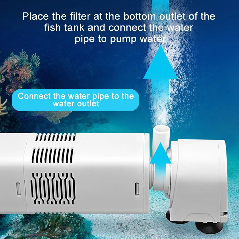 Aquarium Filter Pump Fish Tank Submersible Silent Air Oxygen Aerator Water Change Pump Aquarium Air Pump Wave Maker 220v