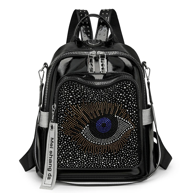 Women\'s waterproof backpack Fashion PU travel backpack rhinestone school bag mochila para viaje 백팩 sac a dos 여성가방