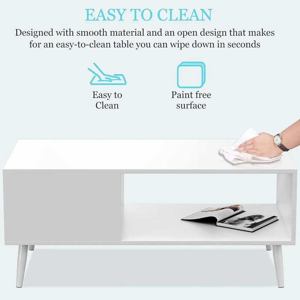 Living Room Vintage Coffee Table com Storage Rack, mesa central medieval, frete grátis