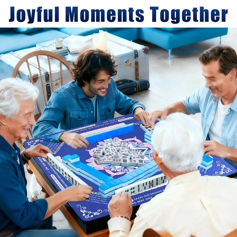VIKAMA Mandala American Mahjong Table Mat Anti-slip Durable Square Game Mat with Rules Poker Card Game Table Decoration