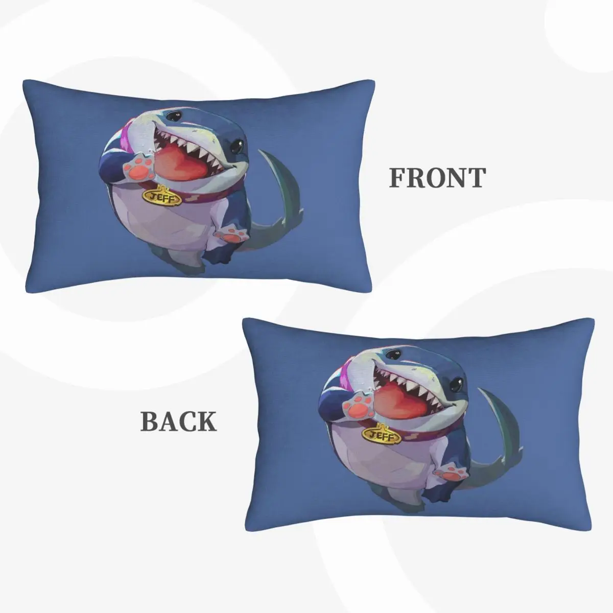Jeff The Land Shark Rectangle Pillowcase Cushion Cover Decorative Bedroom Bed Home Comfort Throw Pillow
