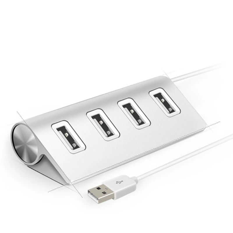 4 Port USB2.0 Hub Splitter Aluminum Alloy Adapter Power Charging USB 2. Hub for Multi-device Desktop PC