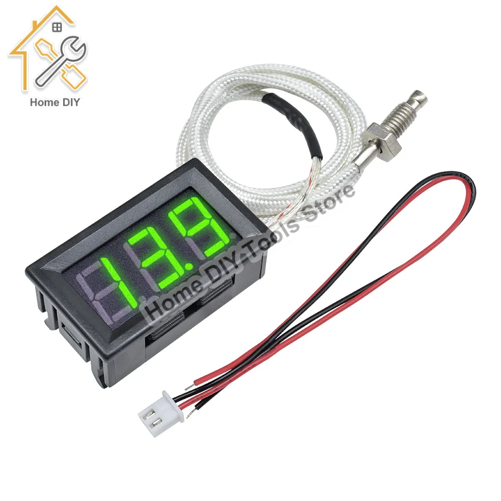 XH-B310 LED Digital Thermometer 12V K-type M6 Thermocouple Temperature Meter Tester 30 ~ 800C