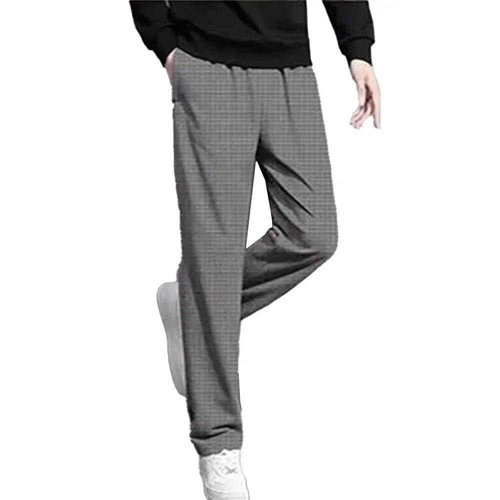 Fashion Man Baggy Straight Pants Breathable Elastic Solid Color Soft Sports Sweatpants Pants Trousers For Men Clothing