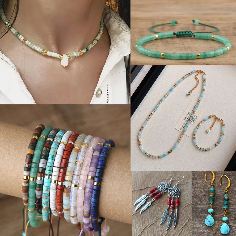 4x2mm Natural Stone Flat Disc Round Healing Crystal Amethyst Rose Quartz Rondelle Gemstone for Jewelry Making DIY Handicrafts - Image 6