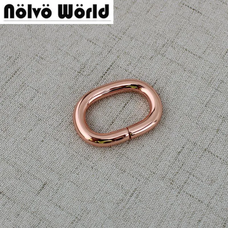 

10-50pcs 19mm 25 32mm Rose gold Non-welded Oval Ring Alloy Strapping Webbing Pets Collar Backpack Bag Parts Accessories