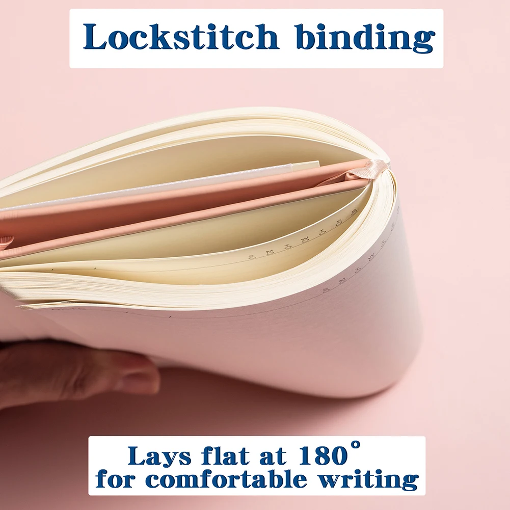 2PCS Notebook Journal 8.5"x5.7" A5 80Gsm No-Bleed Thick Paper Hardcover Notebook With Elastic Band Closure For School Office