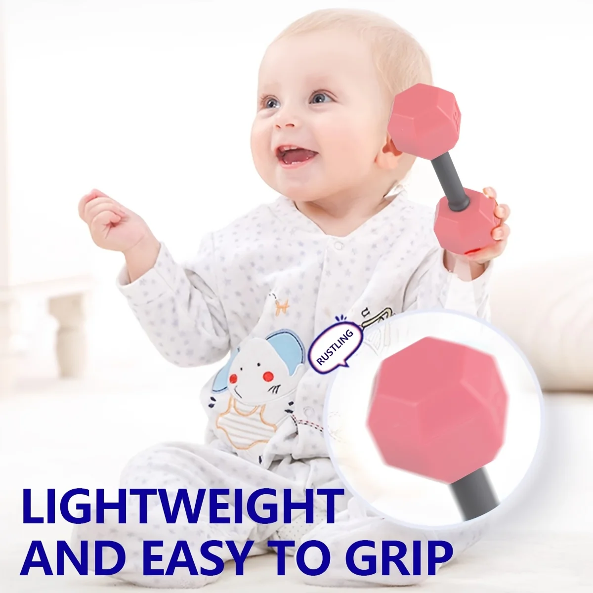 2pcs Baby Rattle Dumbbell Toys, Weight And Sensory-Rich Toys for Boys And Girls, Fun Gifts for New Parents