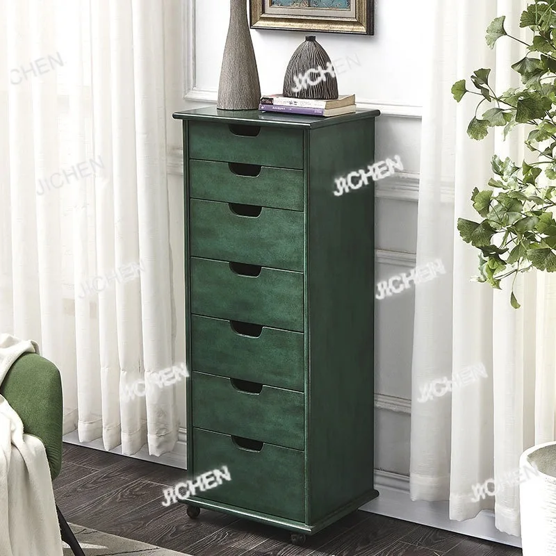 

Solid wood seven-chest cabinet, simple bedroom high-chest cabinet, living room European storage cabinet, multi-pump locker, Nord