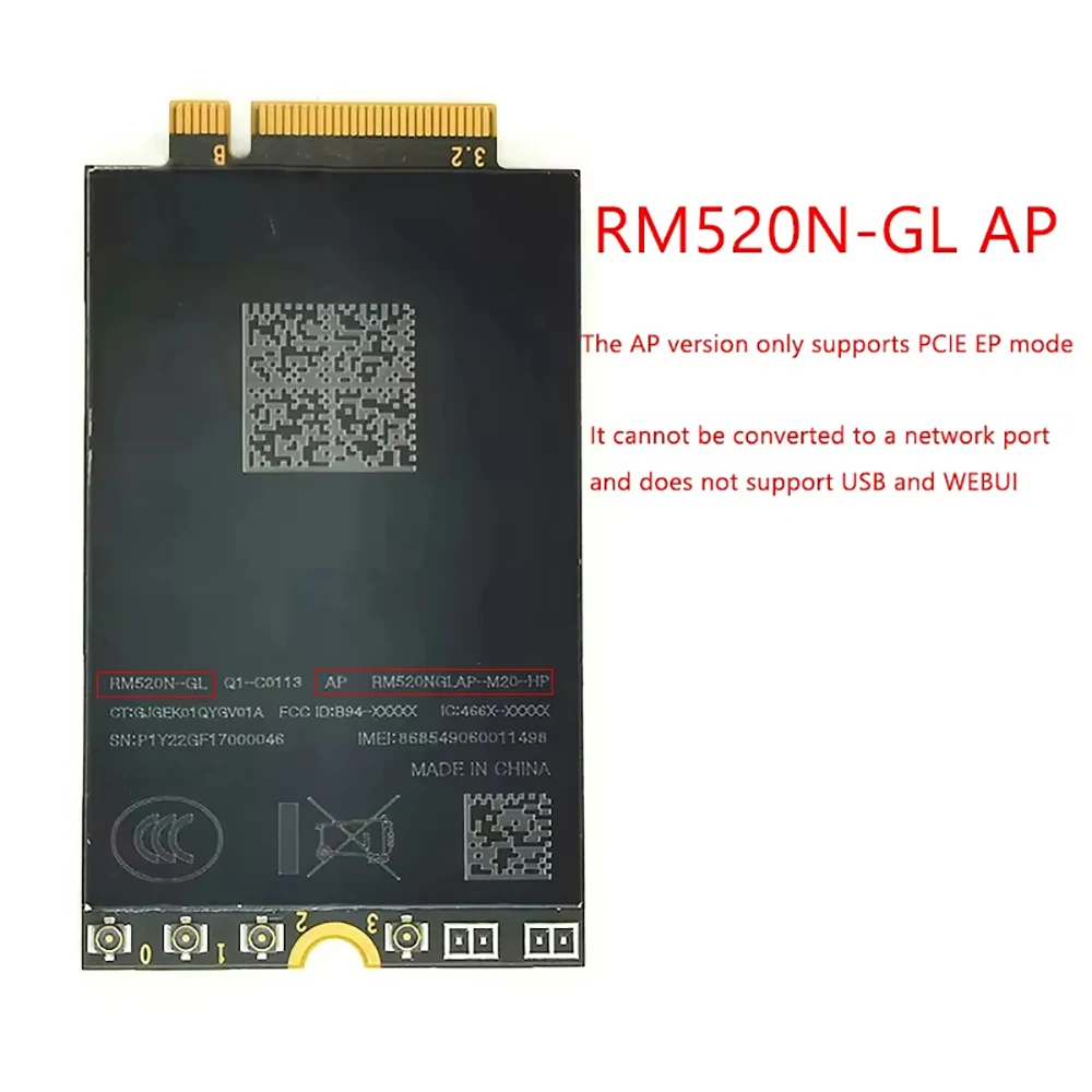 RM520N-GL 5G Sub-6GHz Module GNSS Receiver Multi-mode M2 Global Multi-Constellation GNSS Receiver Available IoT EMBB