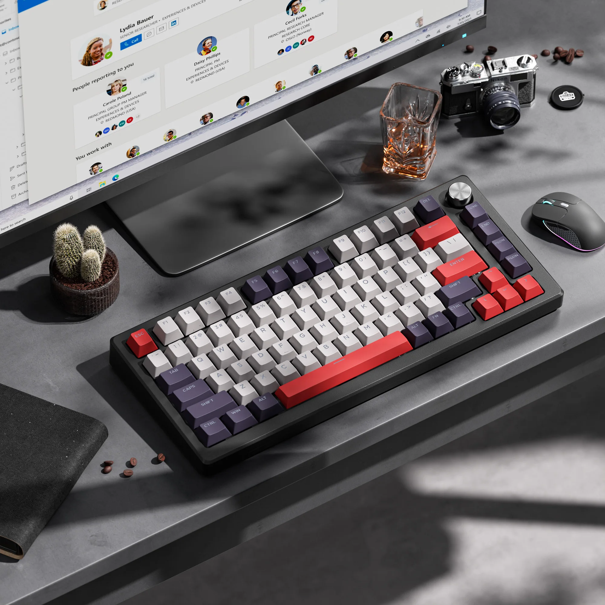 XVX Shine Through Keycaps PBT Double Shot Gray Cherry Profile Full Size Keycaps Set  133 Keys