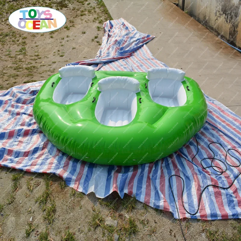 Factory Customized High Quality 3-Person Inflatable Flying Donut Boat Water Towing Sports Game Crazy UFO Disco Boat