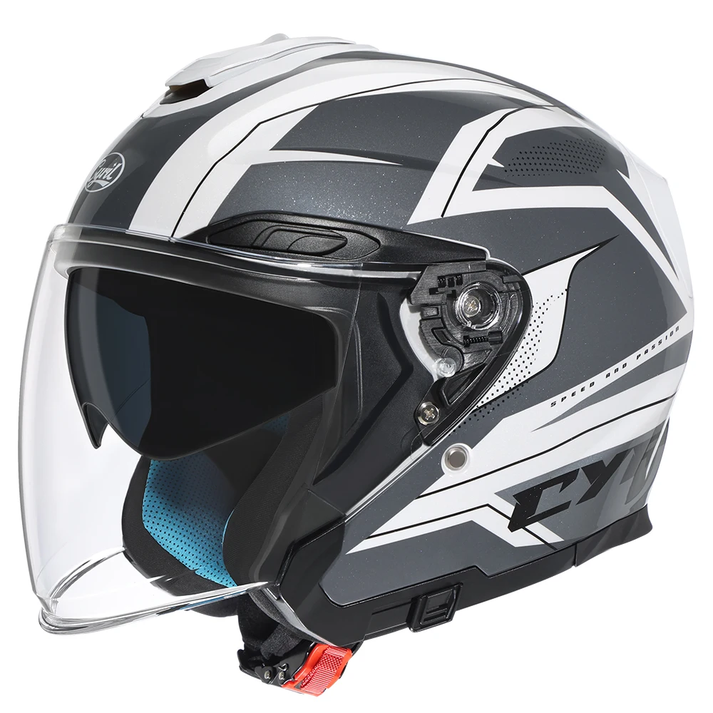 

New Arrival 3/4 Open Face Motorcycle Helmets With Double Visors Vintage Motorbike Helmet For Men and Women Dot Approved
