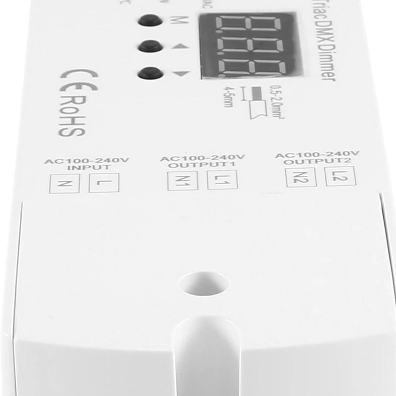 Ac 100V - 240V 288W 2ch Triac Dmx Led Dimmer, Dual Channel Output Silicium Dmx512 Led Controller Digitaal Display S1-D Eenvoudig Te Installeren