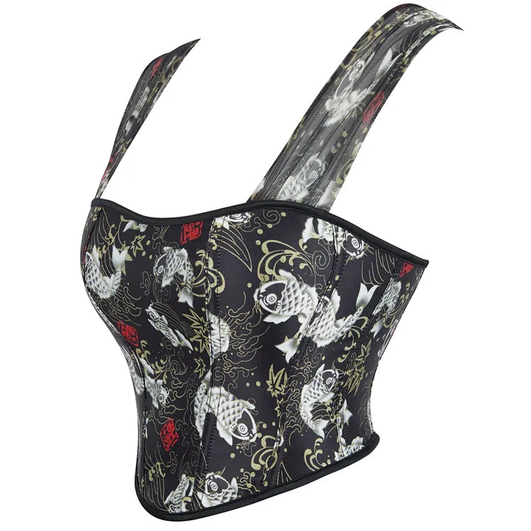 Women Gothic Underbust Corset Waist Trainer Slimming Bustiers Lingerie Shapewear Bones Basques Body Shaper