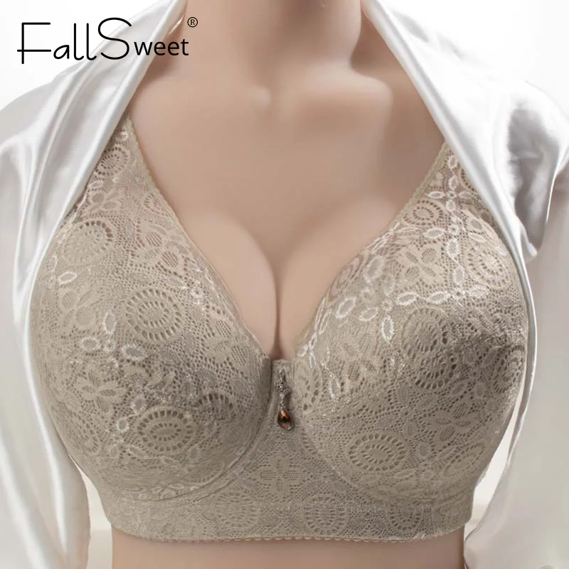 FallSweet Plus Size Push-up podprsenky pro ženy s plným krytím a kosticemi, sexy krajková podprsenka - náhled 3