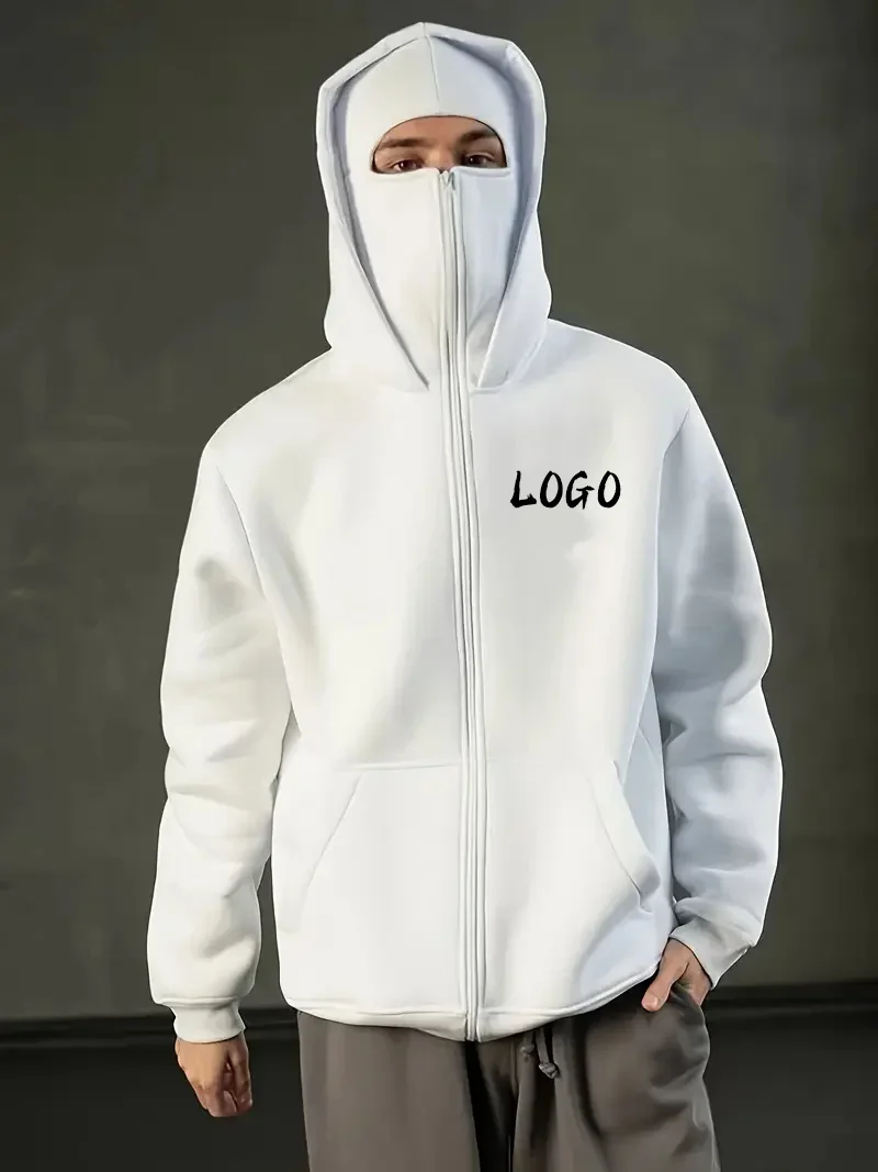 

Customized logo DIY autumn unisex fashion double-layer hoodie Y2K oversized loose zipper sweatshirt street trend sportswear