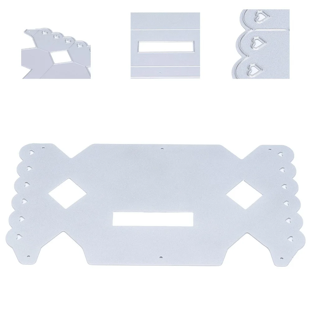 Carbon Steel Cutting Dies Heart Shape Thin Metal DIY Die Cuts Candy Box Shape Lace Edge Box Cutting Dies Card Making