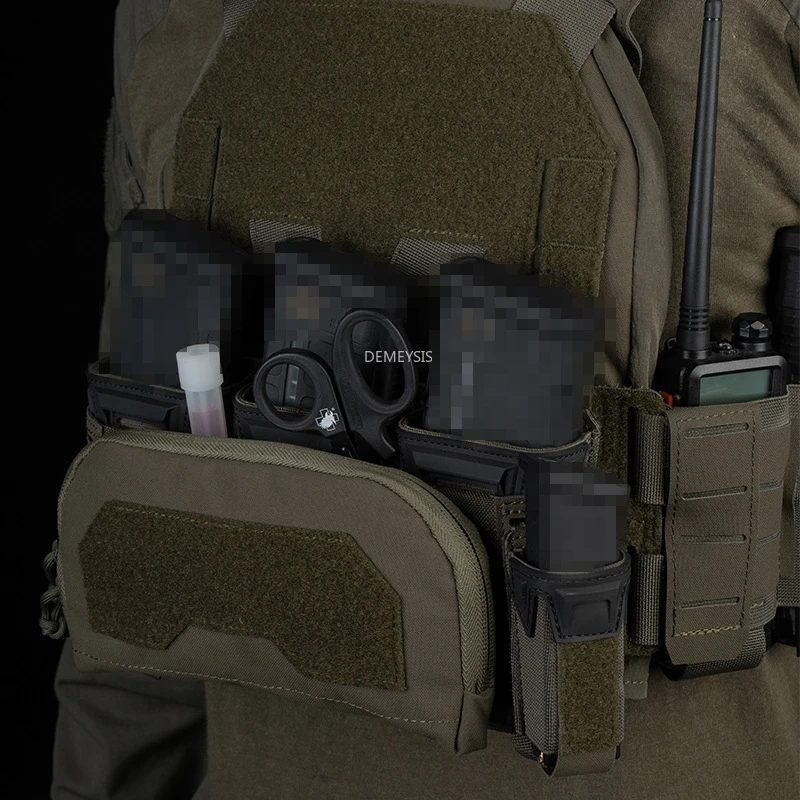 ハンティングベストポーチ 2層目アドミンポーチ タクティカル収納バッグ エアソフトベストプレートキャリアアクセサリー フロント収納コンパクトバッグ