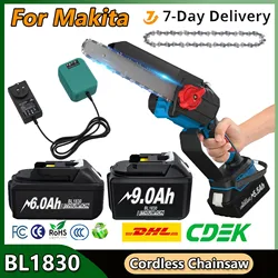 For Makita 8 Inch Cordless Chainsaw  With Charger High Hardness Chain BL1830 18v Battery BL1840 BL1850 BL1860 Chain saw Tool