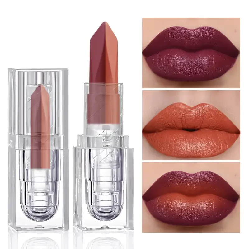 Soft Matte Two-Tone 2-in-1 Lipstick Long-Lasting Glitter and Matte Lipstick Lip Gloss is Not Easy to Fade.Perfect Romantic Lip G