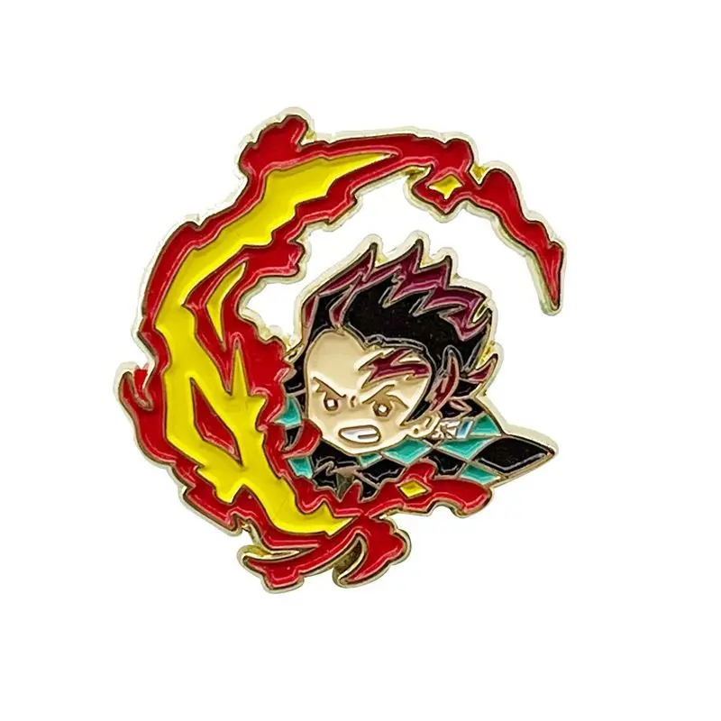 Broche périphérique Demon Slayer Kamado Tanjirou, dessin animé créatif, figurine exquise, décoration d'animation, cadeau de vacances, livraison rapide