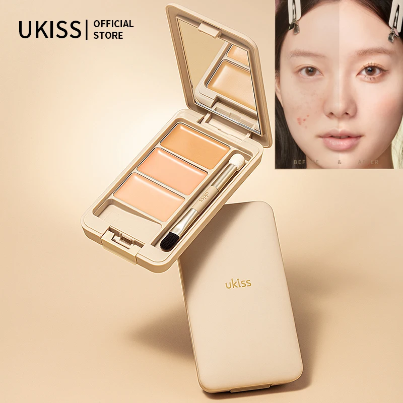 UKISS 3 In 1 Full Coverage Multi Uses Concealer is Long-Lasting Lightweight Waterproof Oil-control Face Foundation Cream Makeup