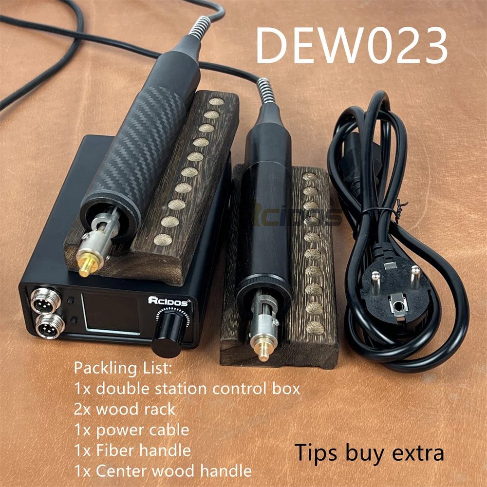 DEW Dual Station RCIDOS Electric Leather Edge Creaser,Digital Accurate Temperature Control Leather Creaser,110-240V