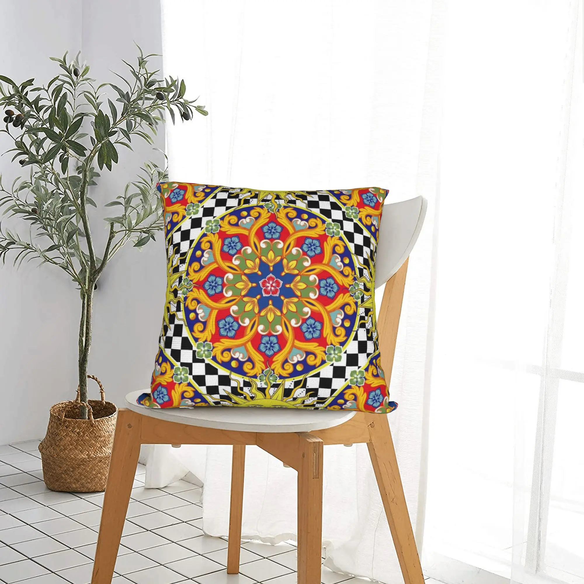 Italy Cute Print Sicilia Sicily Pillowcases  Funny Pillow Case For Living Room Chair Soft Pillow Cover