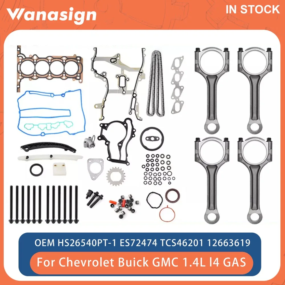 

Engine Full Gasket Set & Bolts Set & Timing Kit Connecting Rod Fit 1.4 L For Chevrolet Trax Buick Encore GMC GM LS LT LTZ 1.4L