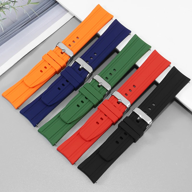 Universal Various Brands Of Arc Interface Silicone Watch Strap 20/22mm