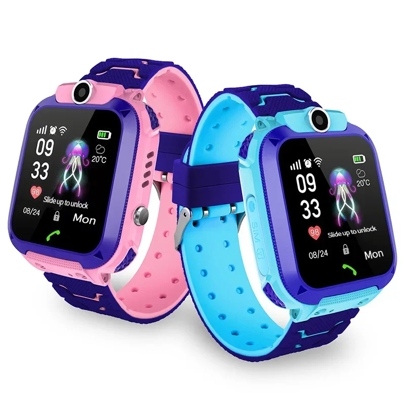 Q19 Kids Smart Watch 2G Sim Card LBS Tracker SOS Camera Children Mobile Phone Voice Chat Smartwatches Math Game Flashlight Q12