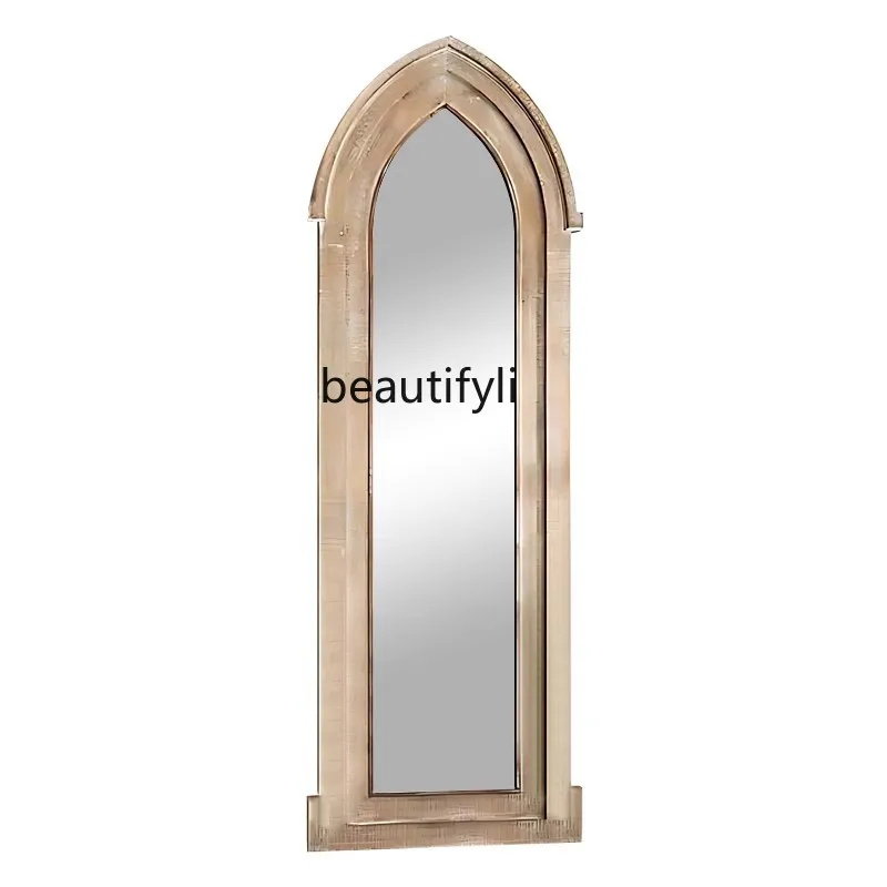 American retro full-length mirror medieval home dressing, French wall-mounted clothing store, bedroom floor-to-ceiling mirror