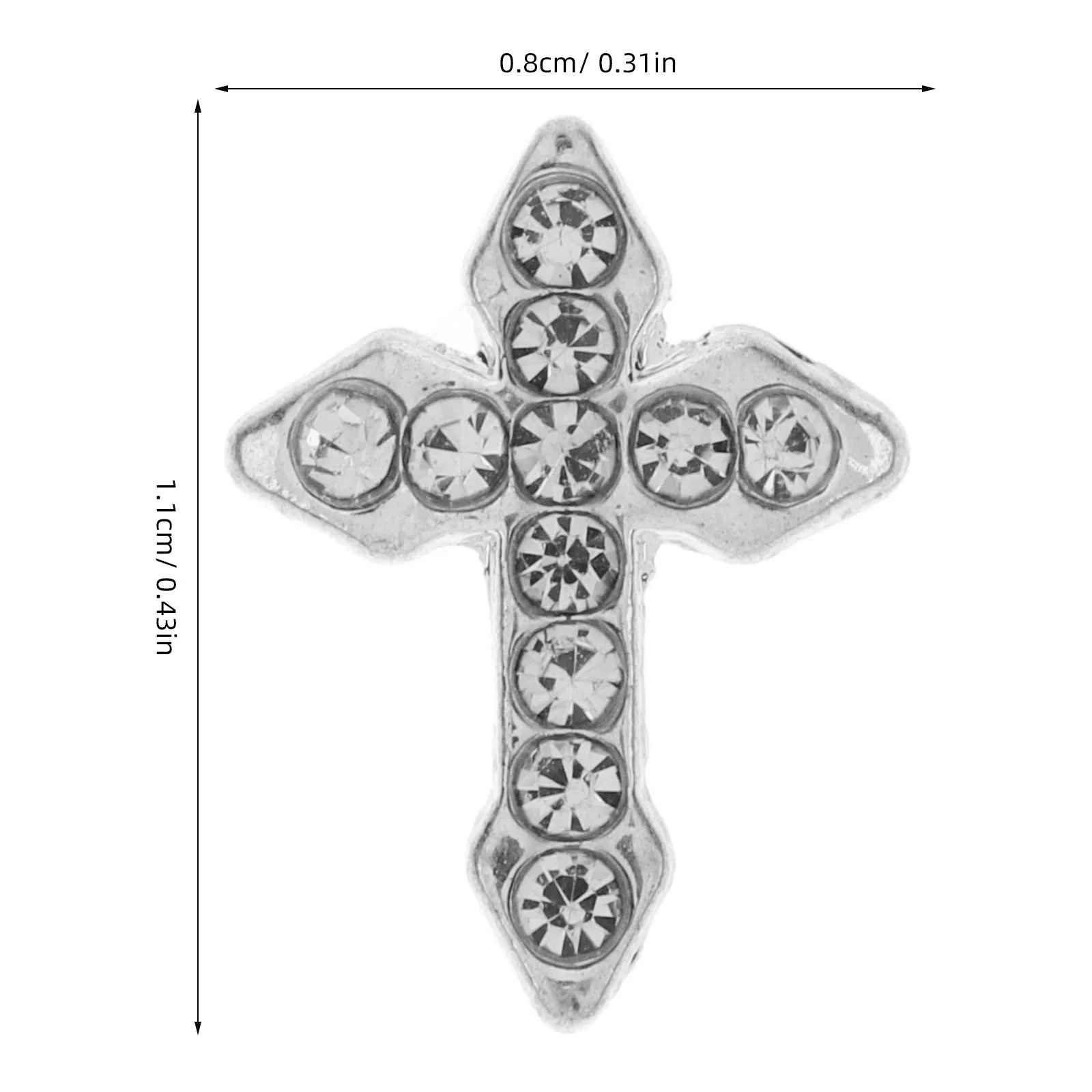 10 pçs cruz encantos de metal 3d suprimentos da arte do prego gótico encantos para unhas acrílicas strass charme ornamento decorações